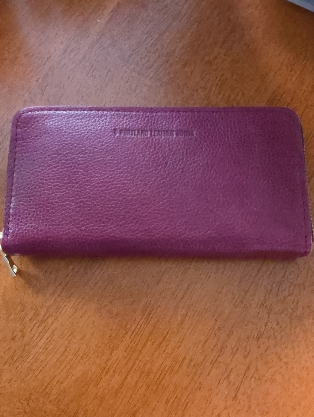 Portland Leather Goods Large Accordion Zip Wallet - Orchid